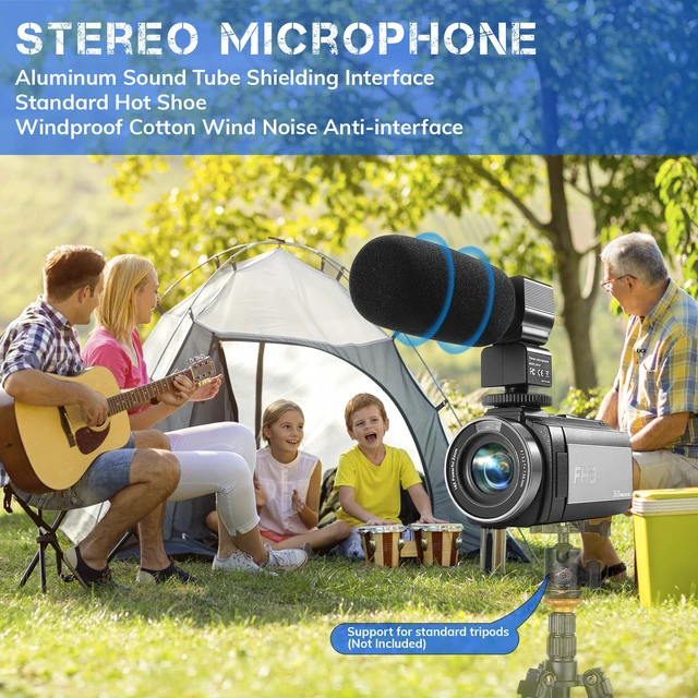 Alt view image 4 of 7 - Camcorder FHD 1080P Video Camera for YouTube with 30FPS 36MP 3.0 Inch 270 Degree Rotation LCD, 16X Digital Zoom Vlogging Camera for Beginners with 2 Batteries Microphone, Remote, Stabilizer, Lens Hood