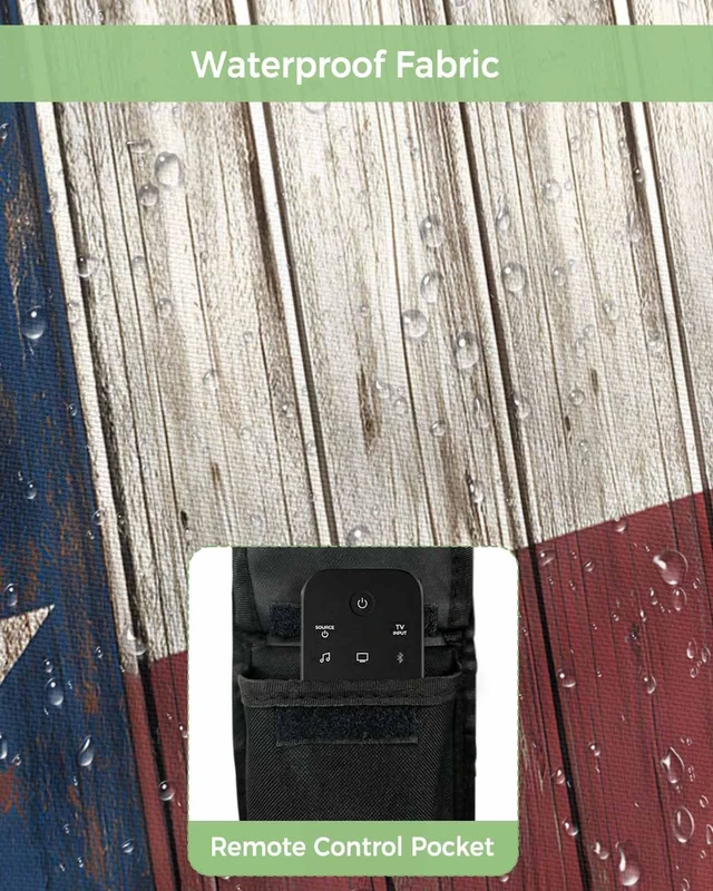 Alt view image 3 of 6 - Outdoor TV Cover - Vintage Wood Texas Flag Waterproof and Weatherproof 70"-75" LCD Movable Shield TV Display Screen Protector Outside Television Covers