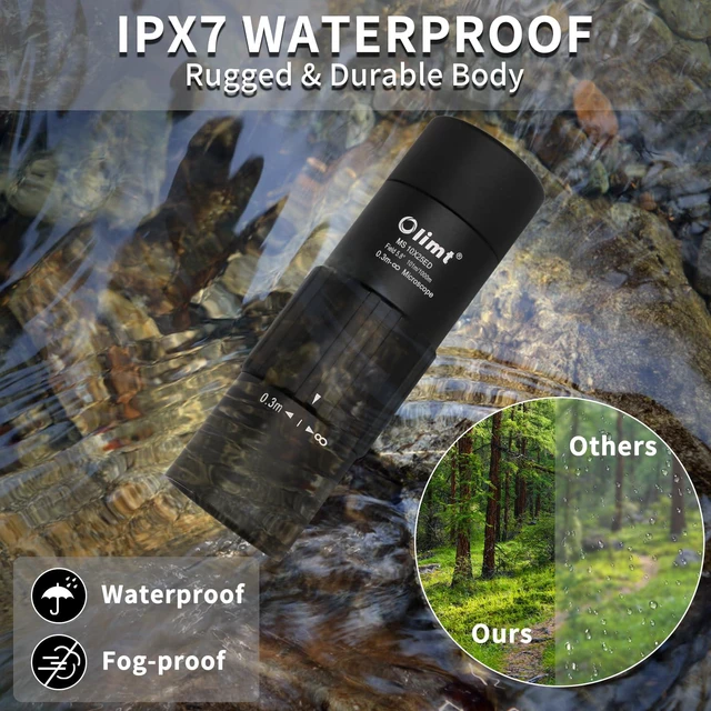 Alt view image 6 of 7 - 10x25 Monocular Telescope, Compact Mini Pocket Size Waterproof Fogproof for Bird Watching Hiking Camping, Black