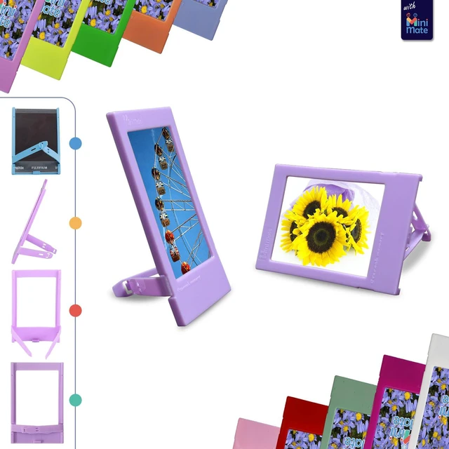 Alt view image 2 of 4 - Instax Mini Instant Film & Plastic Desk Frames + 10 Paper Frames Plus 60 Sticker Frames (60 Sheets)