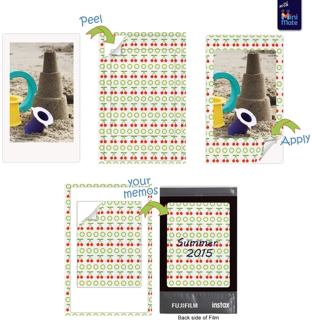 Alt view image 4 of 4 - Instax Mini Instant Film & Plastic Desk Frames + 10 Paper Frames Plus 60 Sticker Frames (60 Sheets)