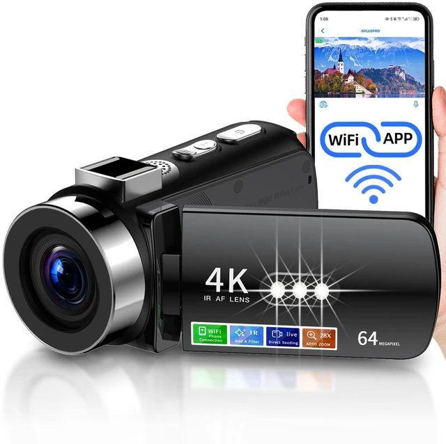 Main image of 4K Video Camera Camcorder Ultra HD 64MP Vlogging Camera for YouTube 28X Digital Zoom 270° Rotation Screen 3.0" Vlog Camera with Night Vision Video Recorder with WiFi Connection