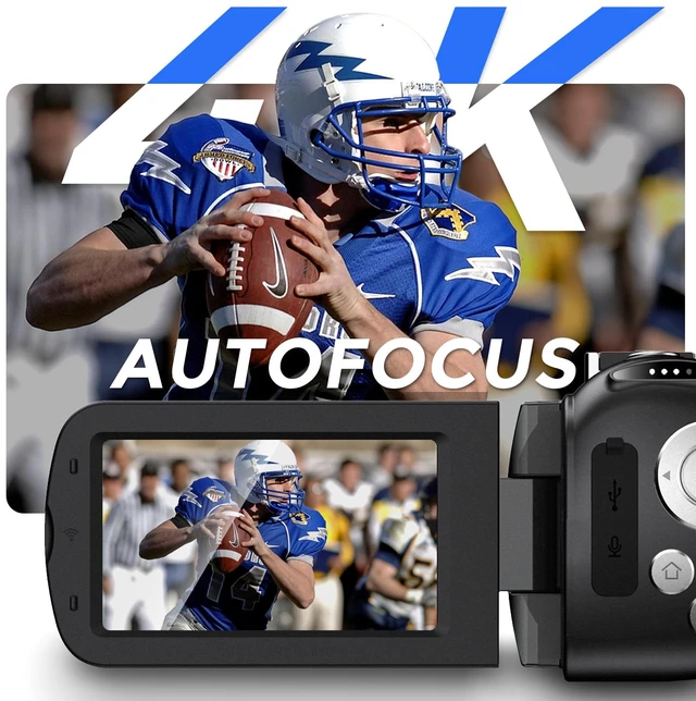 Alt view image 2 of 7 - 4K Video Camera Camcorder Ultra HD 64MP Vlogging Camera for YouTube 28X Digital Zoom 270° Rotation Screen 3.0" Vlog Camera with Night Vision Video Recorder with WiFi Connection