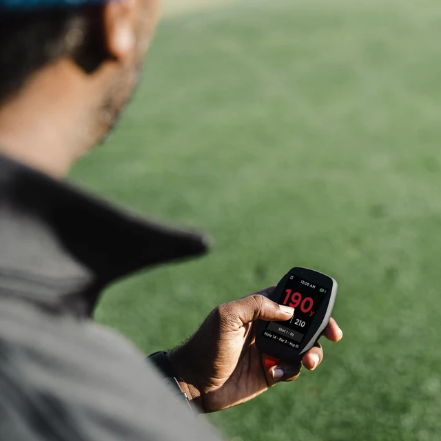 Alt view image 7 of 7 - Hand+ Handheld Golf GPS Device, Shot Tracker, Record Shots, Club, GIR, Fairways, Putts, Golf Distance Range Finder, Touch Screen, 42,000+ Courses, Green View, Pin Positioning, Magnetic, Free App, IPX7