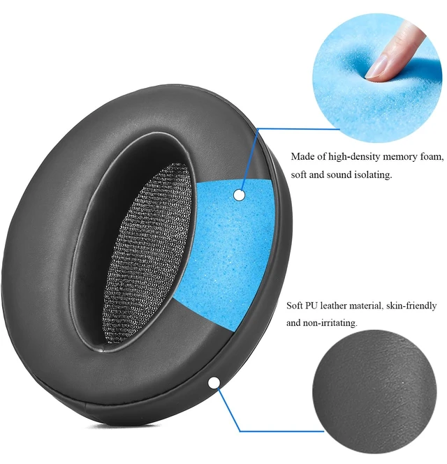 Alt view image 3 of 7 - Ear Pads Cushion Replacement, Earpads Compatible with Sennheiser HD4.50BT, HD4.50, HD4.50BTNC, HD4.50SE, HD4.40BT, HD4.30G, HD4.20S, HD458BT, HD450, HD450BT, HD400S, HD350BT Headset