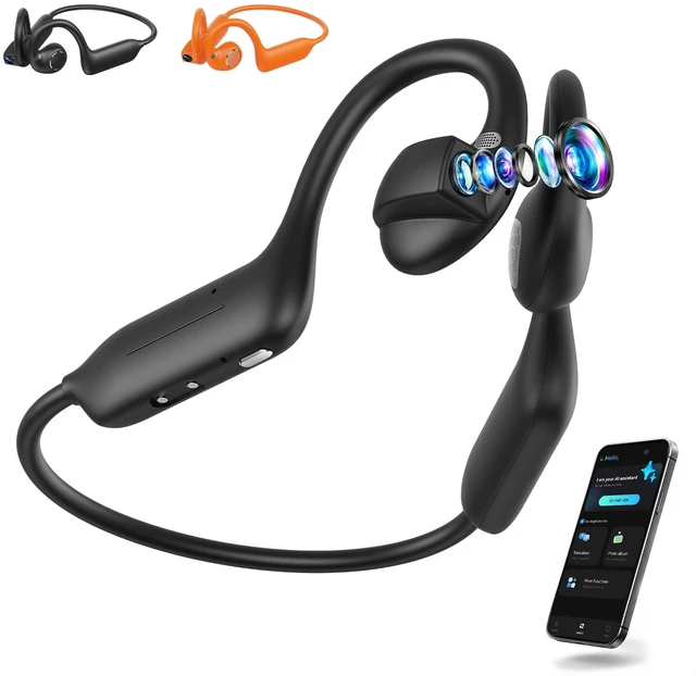 Main image of AI Camera Headphones, 8MP Camera with Real-Time TranslationBlack 8MP camera, 1080P EIS video, AI recognition and translation, 10-hour audio, secure silicone fit, touch controls