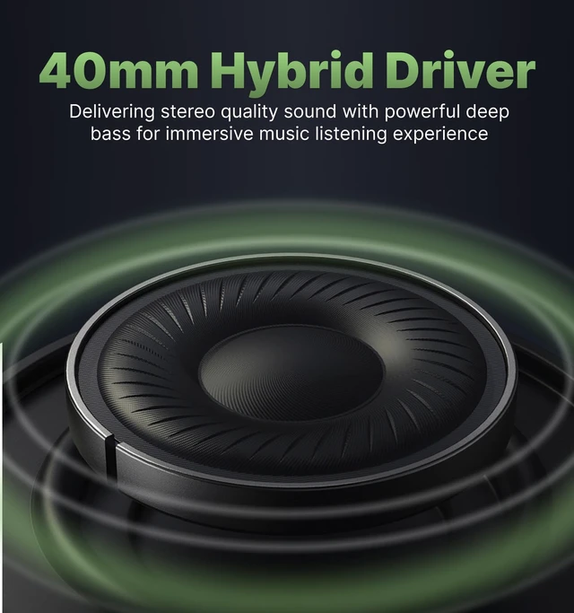 Alt view image 5 of 7 - MS04 Bluetooth Headphones Active Noise Cancelling Over Ear Headphone 4-Mic Hybrid -40dB ANC Bluetooth Headset, 2-ENC Mic, 80H Playtime, 3.5mm Aux Cable Travel Case Foldable Wireless Headphones
