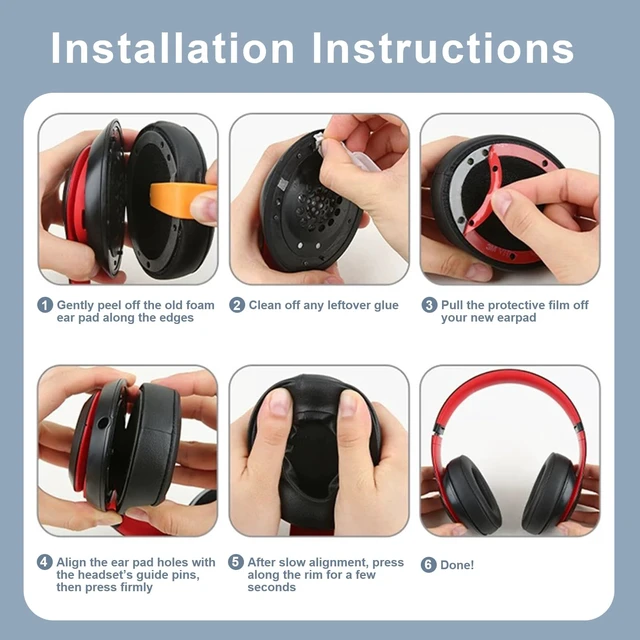 Alt view image 7 of 7 - Replacement Ear Pads for Beats Studio 3 / Studio 2, EarPads for Studio3 / Studio2 Wireless Over-Ear Headphones, White
