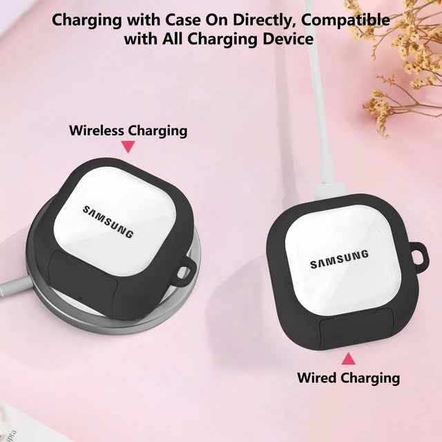 Alt view image 5 of 7 - Secure Lock for Samsung Galaxy Buds 4 Pro Case/Galaxy Buds 4 Case Clear,Shockproof for Samsung Galaxy Bud 4/4 Pro Cover with Phone Stand,Hybrid PC+TPU Skin with Carabiner&Cleaning Pen-Black