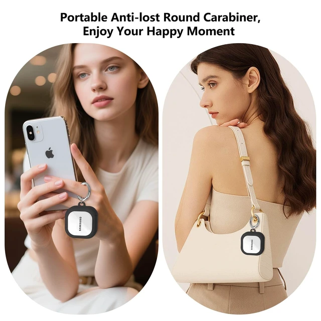 Alt view image 6 of 7 - Secure Lock for Samsung Galaxy Buds 4 Pro Case/Galaxy Buds 4 Case Clear,Shockproof for Samsung Galaxy Bud 4/4 Pro Cover with Phone Stand,Hybrid PC+TPU Skin with Carabiner&Cleaning Pen-Black