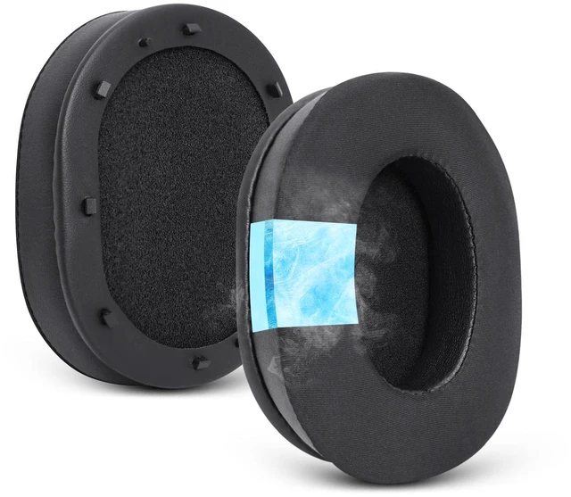 Main image of Cooling Gel Ear Pads for Razer BlackShark V2 / V2 PRO Headset - Black Replacement Ear Cushions with ICE Silk Fabric Softer Memory Foam Noise Canceling, Easy Installation