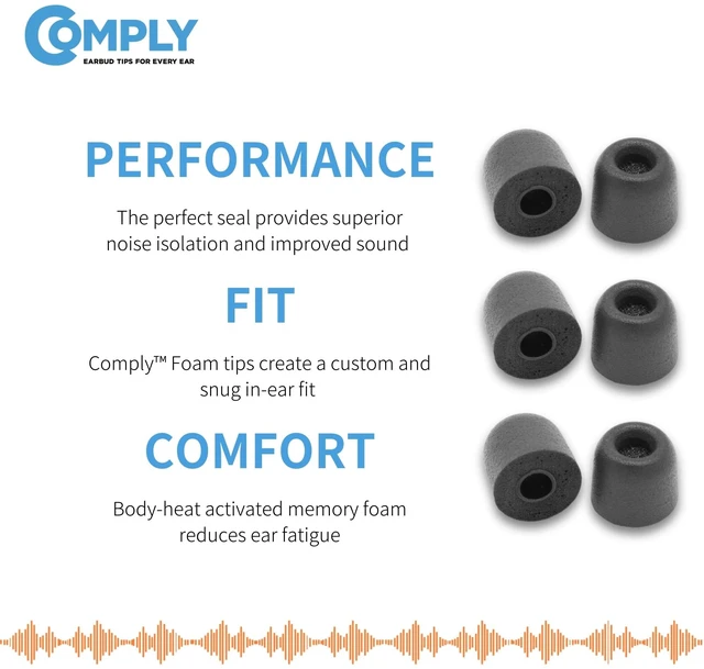 Alt view image 3 of 6 - 167 Core Series Memory Foam Replacement IEM Ear Tips, Black, Small 3 Pairs, TechDefender, for Sennheiser Wired Devices & More, Superior Noise Isolation, Ultimate Comfort, Secure Fit