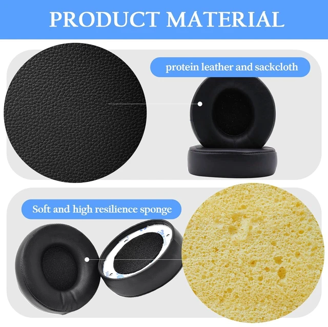 Alt view image 3 of 7 - Solo Pro Replacement Earpads for Beats Solo Pro Headphones(Black) Protein Leather Ear Pads,Noise Isolation Memory Foam Ear Cushion,Durable,Anti-Sweat,Soft and Comfortable
