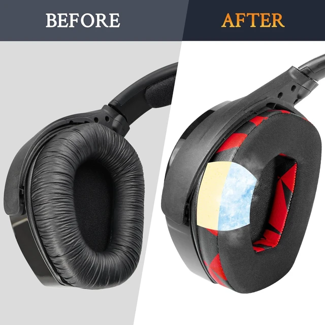 Alt view image 6 of 7 - Cooling Gel Earpads Replacement for Sennheiser RS165/TR165/RS175/TR175/RS185/TR185/RS195/TR195(RS/TR 165 175 185 195 RF), Ear Pads Cushions for HDR165/175/185/195(HDR 195RF) - Red Storm