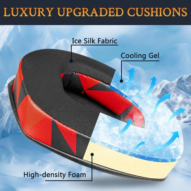 Alt view image 5 of 7 - Cooling Gel Earpads Replacement for Sennheiser RS165/TR165/RS175/TR175/RS185/TR185/RS195/TR195(RS/TR 165 175 185 195 RF), Ear Pads Cushions for HDR165/175/185/195(HDR 195RF) - Red Storm