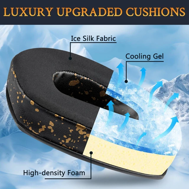 Alt view image 4 of 6 - Cooling Gel Earpads Replacement for Sennheiser RS165/TR165/RS175/TR175/RS185/TR185/RS195/TR195(RS/TR 165 175 185 195 RF), Ear Pads Cushions for HDR165/175/185/195(HDR 195RF) - Black Gold