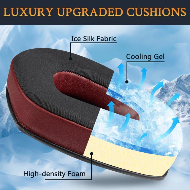 Alt view image 4 of 6 - Cooling Gel Earpads Replacement for Sennheiser RS165/TR165/RS175/TR175/RS185/TR185/RS195/TR195(RS/TR 165 175 185 195 RF), Ear Pads Cushions for HDR165/175/185/195(HDR 195RF) - Burgundy