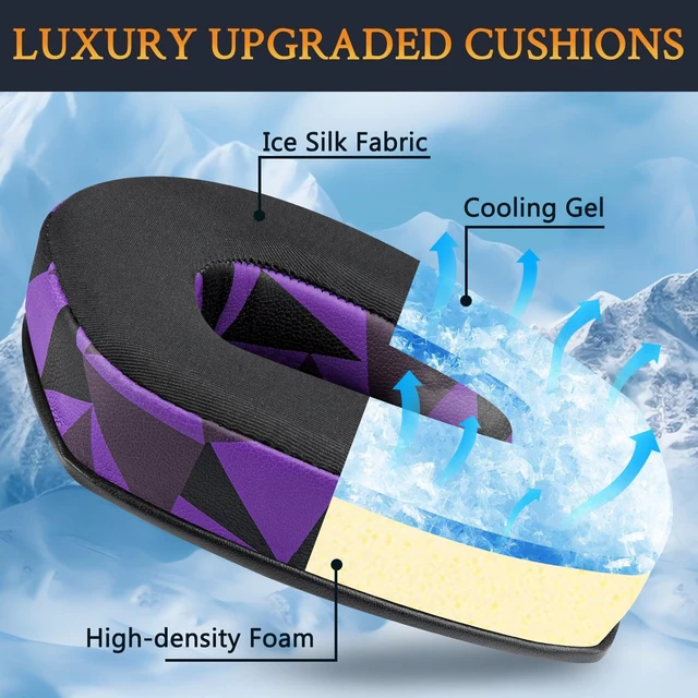 Alt view image 4 of 6 - Cooling Gel Earpads Replacement for Sennheiser RS165/TR165/RS175/TR175/RS185/TR185/RS195/TR195(RS/TR 165 175 185 195 RF), Ear Pads Cushions for HDR165/175/185/195(HDR 195RF) - Purple Black