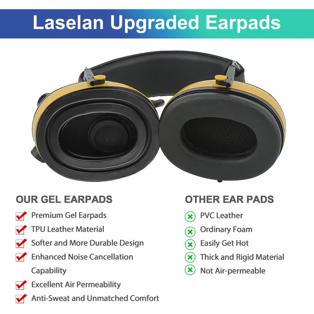 Alt view image 6 of 7 - Gel Ear Pads Compatible with 3M PELTOR Headsets, Upgraded Silicone Gel Instant Chill Earpads for 3M WorkTunes(90543, 90544, 90542, 90541) - with Sealed Bottom Shell