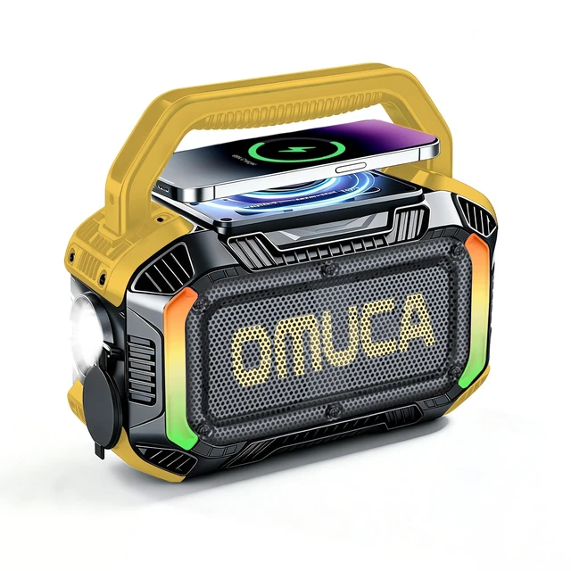 Main image of Speakers Bluetooth Wireless, 40W Portable Bluetooth Speaker with Bass, IPX7 Waterproof & Floatable, 20H Playtime, RGB Light, Loud Speakers with TWS for Work, Outdoor, Garage(S-Yellow)