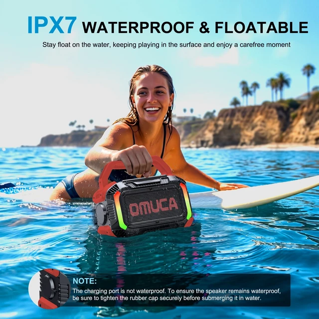 Alt view image 4 of 7 - Speakers Bluetooth Wireless, 40W Portable Bluetooth Speaker with Bass, IPX7 Waterproof & Floatable, 20H Playtime, RGB Light, Loud Speakers with TWS for Work, Outdoor, Garage(S-Red)