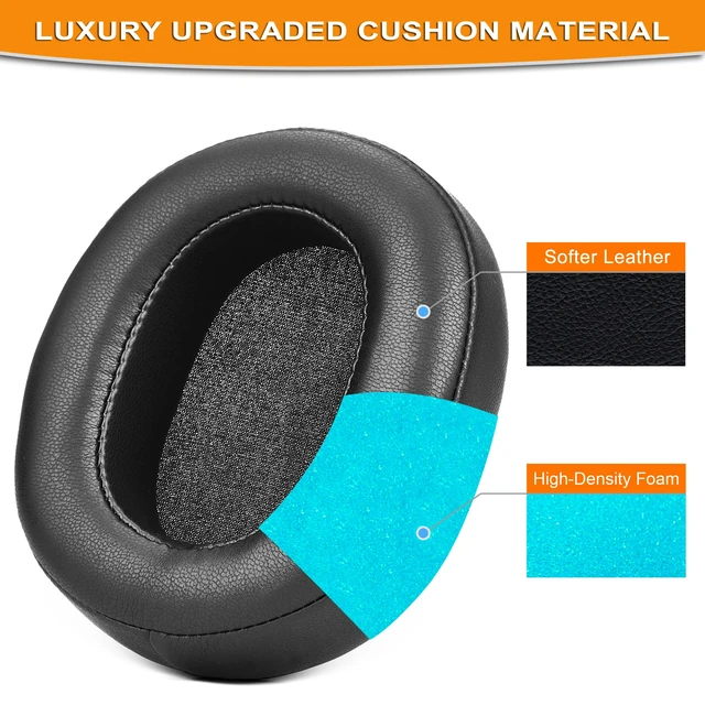 Alt view image 3 of 7 - Protein Leather Earpads for Sony INZONE H9 II/WH-G910N / H6 Air Replacement EarPads and Mic Foam Ear Cushions for INZONE H9 II/WH-G910N / H6 Air HeadsetHigh-Density Noise Isolation Foam