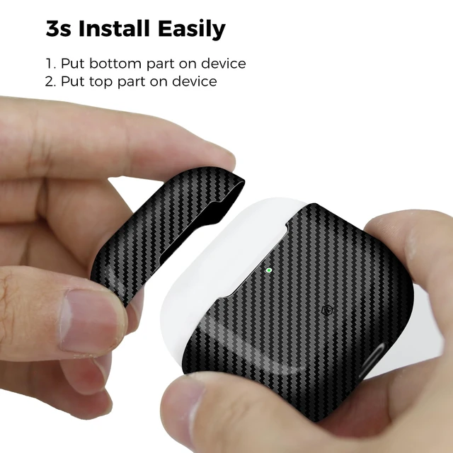 Alt view image 7 of 7 - Real 3K Carbon Fiber Case for AirPods 5 & AirPods 4, Ultra Light & Thin Scratch Resistant Protective Hard Cover for 4th Generation AirPods, MagSafe Wireless Charging Compatible