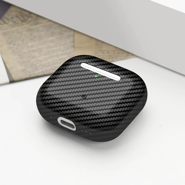 Alt view image 2 of 7 - Real 3K Carbon Fiber Case for AirPods 5 & AirPods 4, Ultra Light & Thin Scratch Resistant Protective Hard Cover for 4th Generation AirPods, MagSafe Wireless Charging Compatible