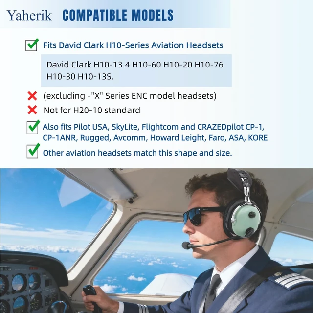 Alt view image 2 of 7 - Gel Seals Cushions for David Clark Aviation Headsets, Gel Earpads for Headphones Fit for David Clark H10-60 H10-20 H10-13.4 H10-76 H10-30 H10-13S