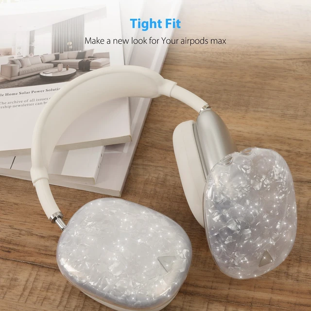 Alt view image 6 of 7 - Case Cover for AirPods Max Headphone,Glitter Shell Pattern TPU Ear Cup Case,Silicone Ear Pad/Headband Protective Cover Accessories Compatible with Apple AirPods Max(2024/2020),Glitter White Seashell