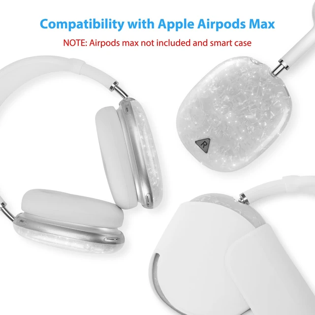 Alt view image 2 of 7 - Case Cover for AirPods Max Headphone,Glitter Shell Pattern TPU Ear Cup Case,Silicone Ear Pad/Headband Protective Cover Accessories Compatible with Apple AirPods Max(2024/2020),Glitter White Seashell