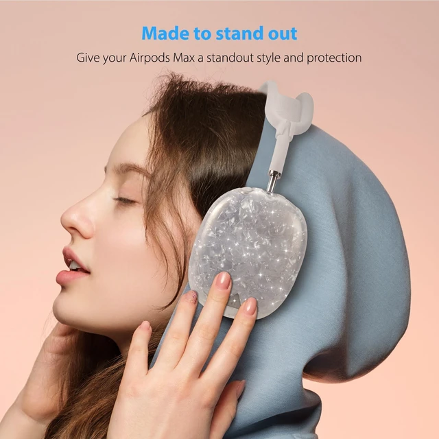 Alt view image 7 of 7 - Case Cover for AirPods Max Headphone,Glitter Shell Pattern TPU Ear Cup Case,Silicone Ear Pad/Headband Protective Cover Accessories Compatible with Apple AirPods Max(2024/2020),Glitter White Seashell