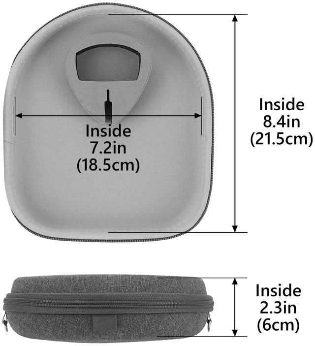 Alt view image 5 of 7 - Shield Headphones Case Compatible with Sony WH-CH720N, WH-1000XM5, WH-1000XM4, WH-XB910N, Replacement Hard Shell Travel Carrying Bag with Cable Storage (Grey)