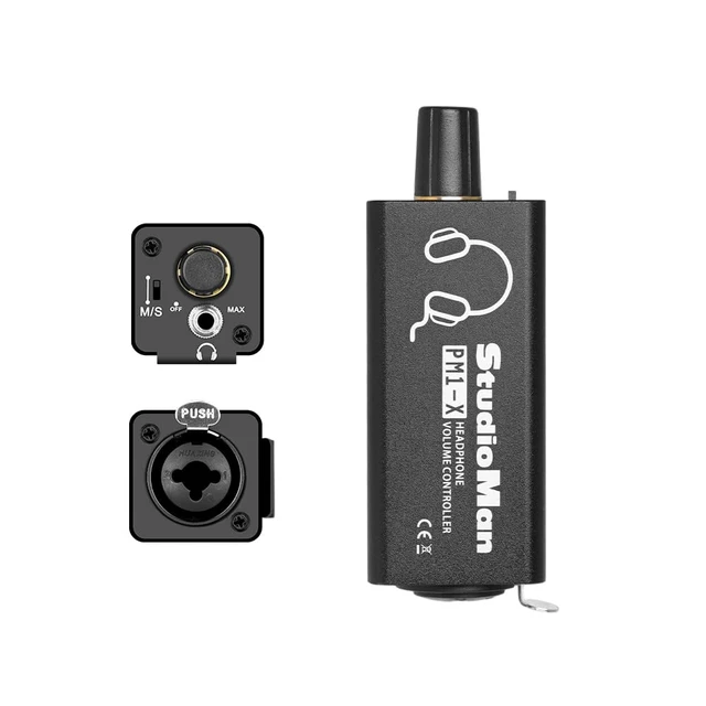 Alt view image 5 of 6 - PM1-X Headphone Volume Controller - 3.5mm Headphone Jack, XLR Stereo Input, Mono/Stereo Switch, Belt Clip for Stage, Studio, Live Performances