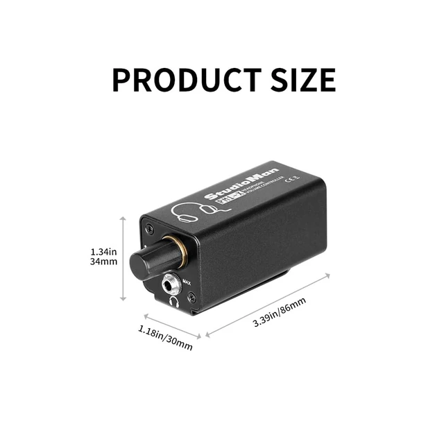 Alt view image 6 of 6 - PM1-X Headphone Volume Controller - 3.5mm Headphone Jack, XLR Stereo Input, Mono/Stereo Switch, Belt Clip for Stage, Studio, Live Performances
