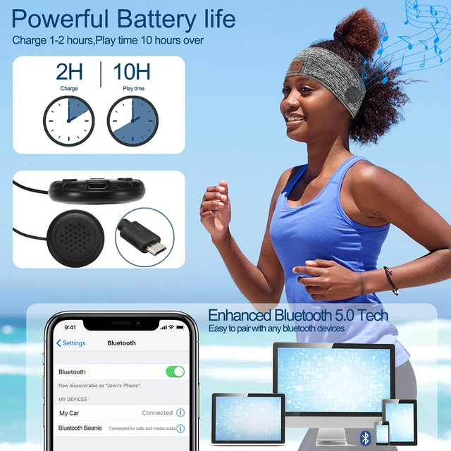 Alt view image 3 of 7 - Bluetooth Speakers Module - Pillow Speaker with Mic, DIY Bluetooth Headset, Beanie and Headband Replacement Module for Sleep Headphones