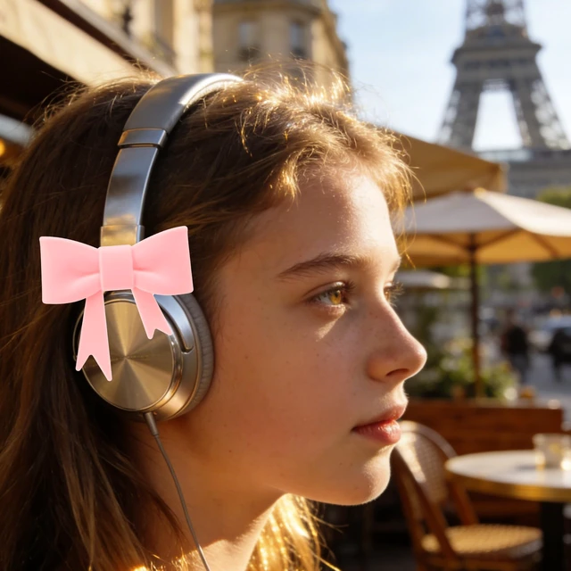 Alt view image 6 of 7 - GAICHION Cute Silicone Bow Headphone Accessories, 4 Pack 3D Bow Decor for Headphones & Headsets, Coquettish Gift for Girls Women Gamers Streamers(Pink)