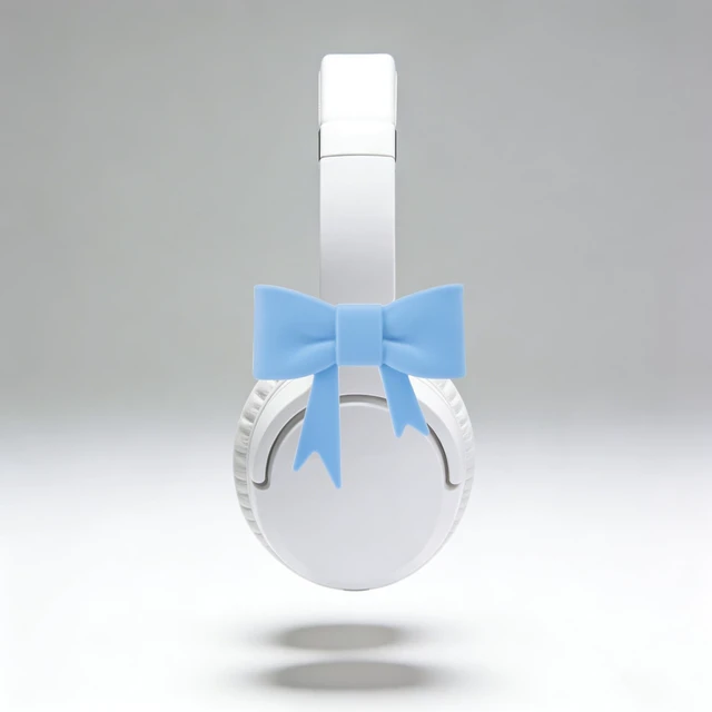 Alt view image 2 of 7 - GAICHION Cute Silicone Bow Headphone Accessories, 4 Pack 3D Bow Decor for Headphones & Headsets, Coquettish Gift for Girls Women Gamers Streamers(Blue)