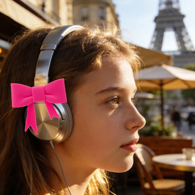 Alt view image 6 of 7 - GAICHION Cute Silicone Bow Headphone Accessories, 4 Pack 3D Bow Decor for Headphones & Headsets, Coquettish Gift for Girls Women Gamers Streamers