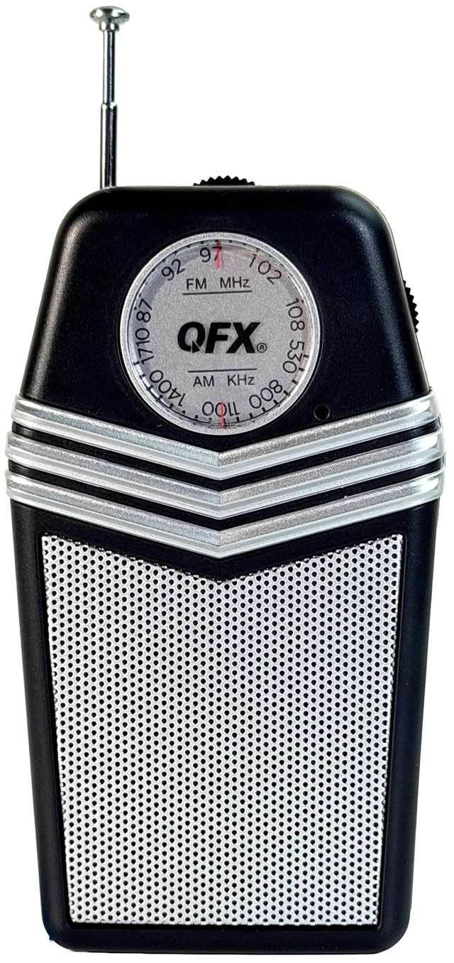 Main image of Retro Portable Transistor Pocket AM FM Radio, RETRO-1958, Black Telescoping Antenna, High-Fidelity Speaker, Headphone Jack, Battery Operated, Classic 1950s Design