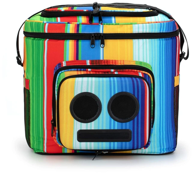 Main image of The #1 Cooler with Speakers & Subwoofer (Bluetooth, 20-Watt) for Parties/Festivals/Boat/Beach. Speaker Cooler, Works with iPhone & Android (Rainbow)