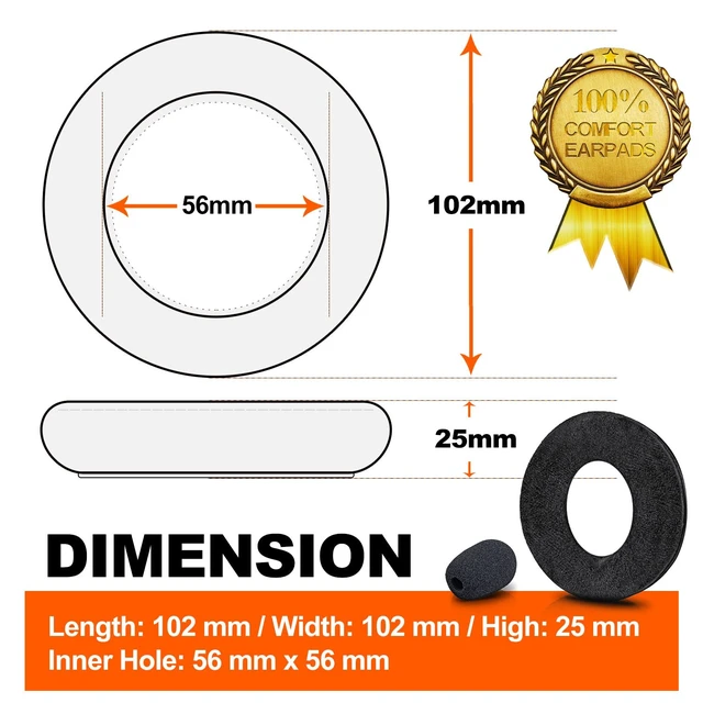 Alt view image 3 of 7 - Earpads Compatible With DT 770, 880, 990, 1770 Pro, MMX 300, 1990 Pro, 177X, T 90 Headphones (Black Velour)