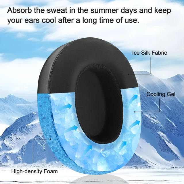 Alt view image 3 of 5 - Replacement Earpads for Skullcandy Crusher evo - Replacement Pads for Crusher ANC/Hesh 3 Headphones (Cooling Gel Black)