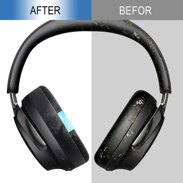Alt view image 6 of 7 - Earpads Replacement for Bose QuietComfort Ultra (QC Ultra), Ear Pads Cushions Replacement with Ice Silk Fabric and Memory Foam (Cooling Black)