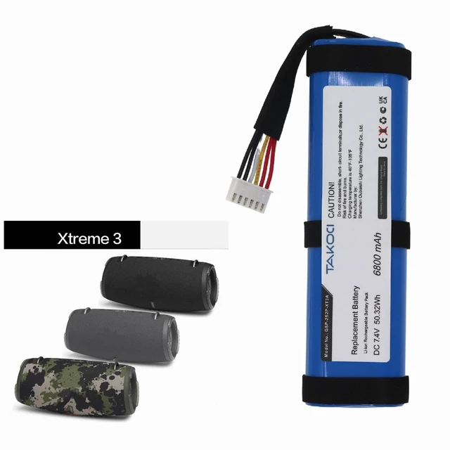 Alt view image 2 of 7 - 6800mAh Replacement Battery for Xtreme 3 Wireless Bluetooth Speaker, fits Part no GSP-2S2P-XT3A