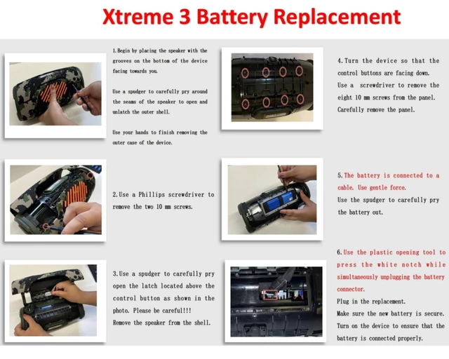 Alt view image 4 of 7 - 6800mAh Replacement Battery for Xtreme 3 Wireless Bluetooth Speaker, fits Part no GSP-2S2P-XT3A