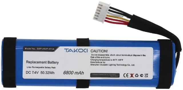 Alt view image 7 of 7 - 6800mAh Replacement Battery for Xtreme 3 Wireless Bluetooth Speaker, fits Part no GSP-2S2P-XT3A