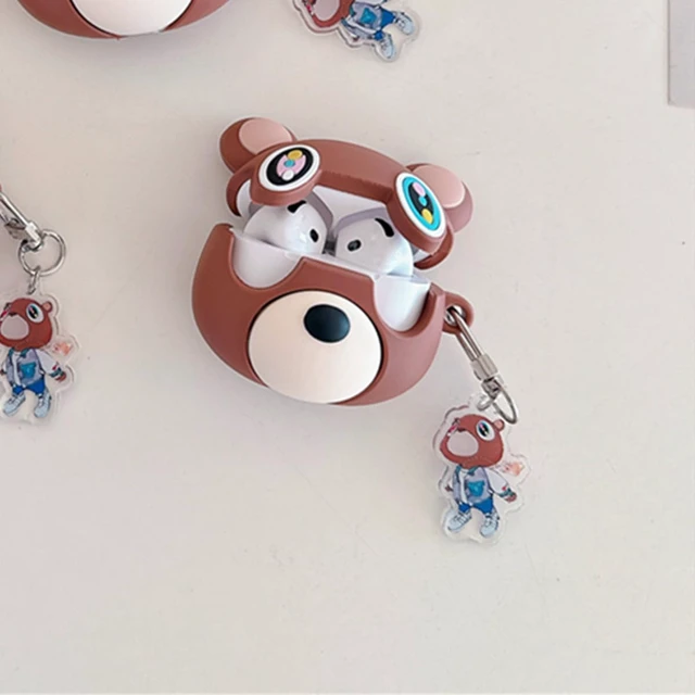 Alt view image 4 of 7 - Earbuds Case for AirPods 5/4 (2026/2024) for Girls Boys Kids,Cute Cartoon Popular Bear Design Silicone Headphone Cover for AirPods 4th/5th Generation