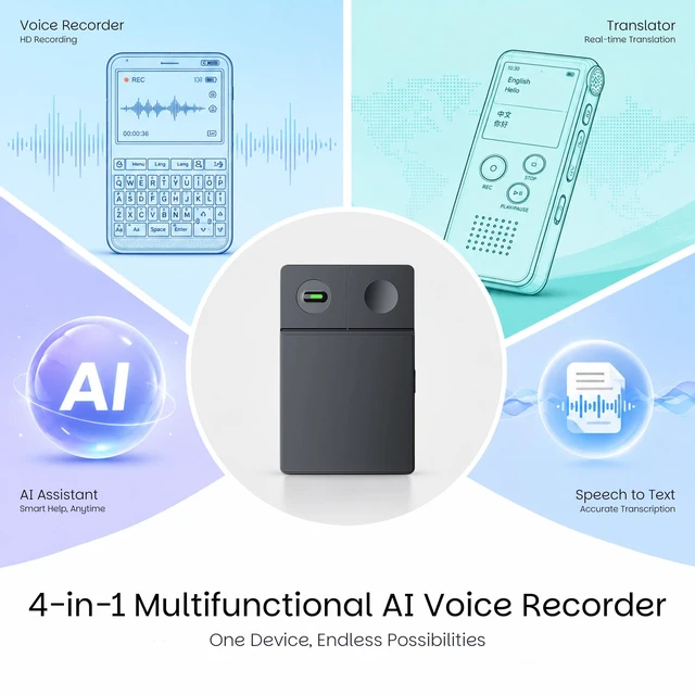 Alt view image 2 of 7 - Note Pro AI Voice Recorder, Auto Transcription, Membership AI Note Taker for Professionals & Teams, AI Agents, Meeting Minutes, PPTs, Action Items, AI+ Chat, MagSafe Compatible
