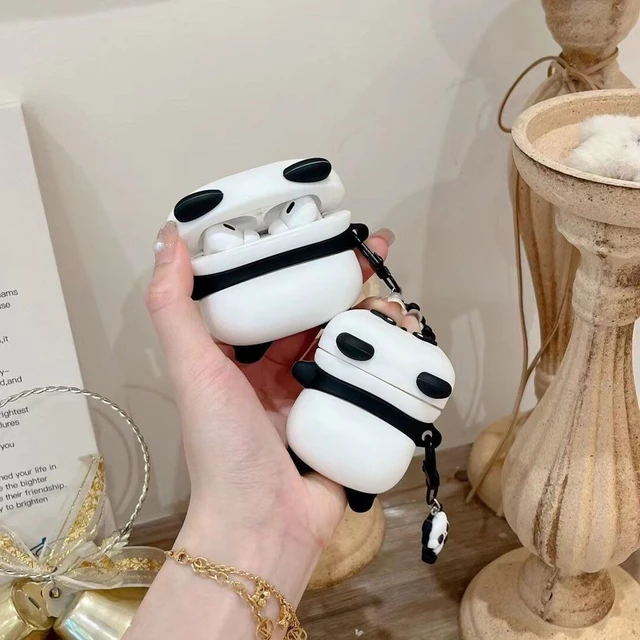 Alt view image 3 of 7 - Case Compatible with AirPods Pro 3 2025, Cute Kawaii Panda Design Case Cover, Portable Soft Silicone Wireless Charging Earphone Shockproof Protector with Pendant